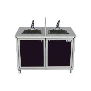 Double compartment child height mobile handwashing sink
