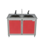 Monsam double compartment child height mobile handwashing sink