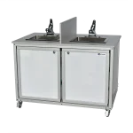 Double basin portable sink for toddlers in white