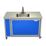 Toddler height portable hot water single basin sink in blue