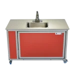 Toddler height portable hot water single basin sink in red