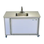 Toddler height portable hot water single basin sink in white