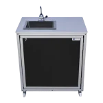 Compact, toddler height hand pump portable sink in black