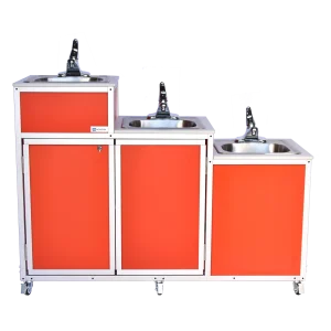 Three Level Portable Sink in Red