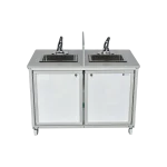 Monsam double compartment child height mobile handwashing sink