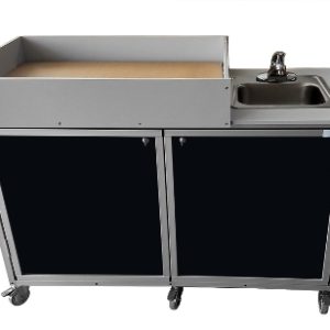 changing table with portable sink