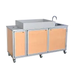 Portable diaper changing table with sink and trash