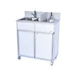 Monsam four basin compact portable sink in white