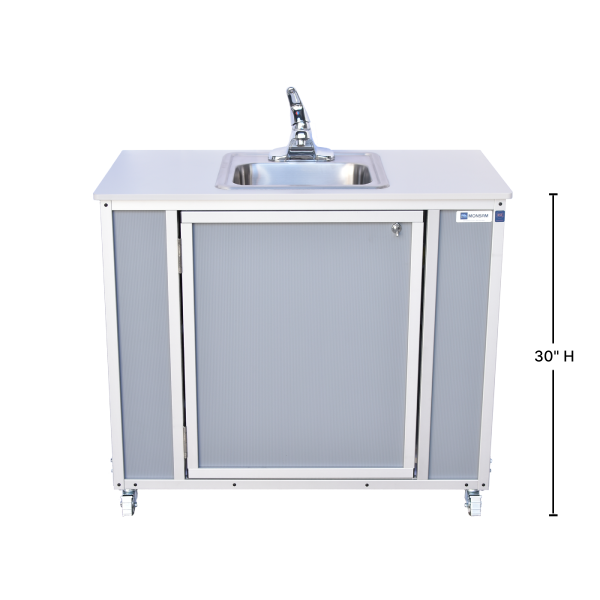 Portable child sized sink in gray