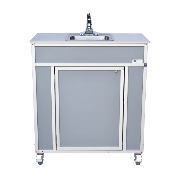 Single compartment portable sink gray