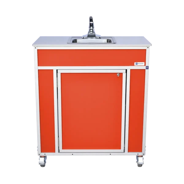 Monsam-NS-009S_Red-front Monsam NSF certified single basin portable hand washing sink in red