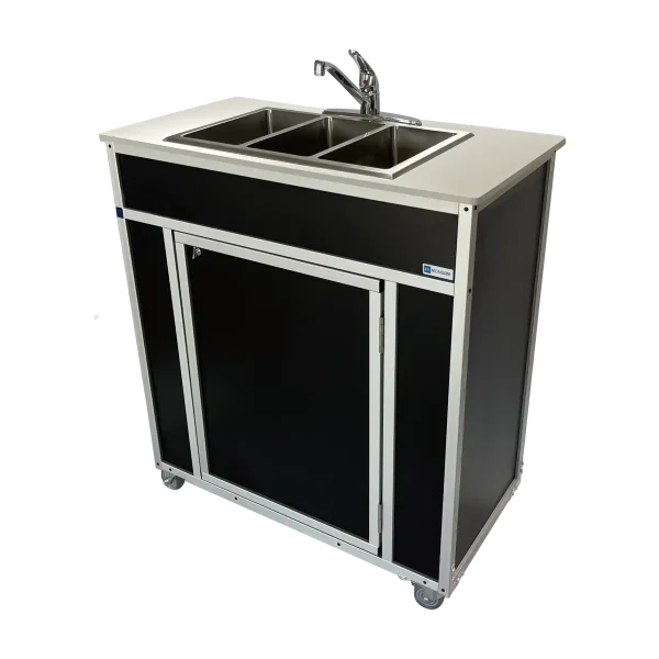 Monsam-NS-009T_Black-side Monsam NSF certified 3 compartment portable sink in black
