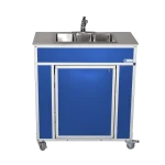Monsam NSF certified 3 compartment portable sink in blue