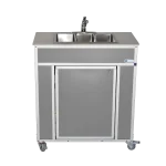 Monsam NSF certified 3 compartment portable sink in gray