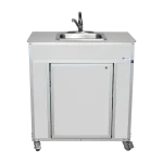 Monsam single basin portable handwashing sink in white