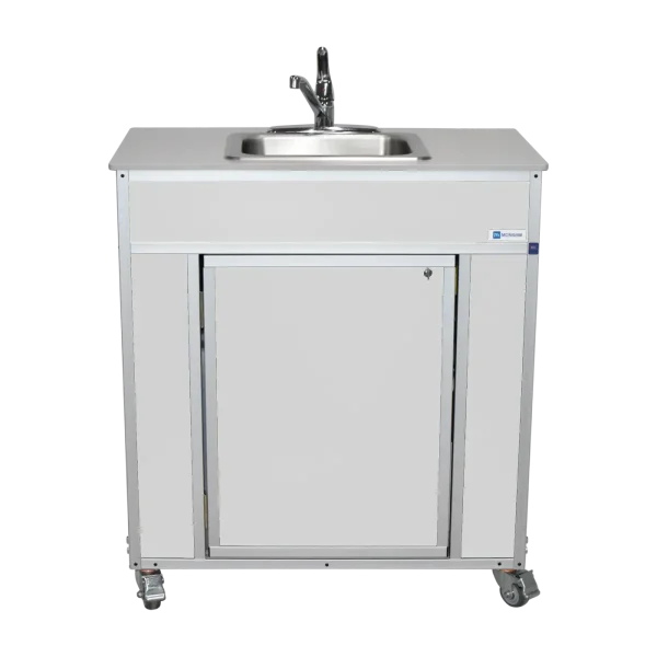 Monsam-NS-009_White-front Monsam single basin portable handwashing sink in white