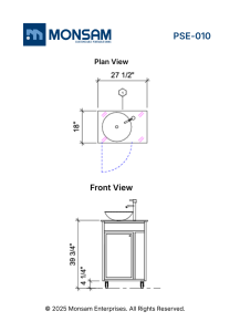 Portable sink with glass bowl 2D