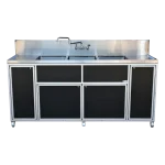 portable 3 compartment sink in black