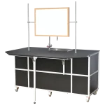 Portable science lab with white board and mirror in black