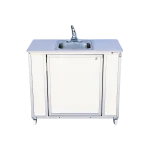 NSF certified child-height portable, single basin sink in white