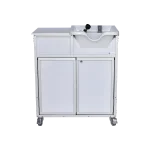 white portable shampoo sink