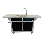 Portable science lab demonstration table with hot water sink in black