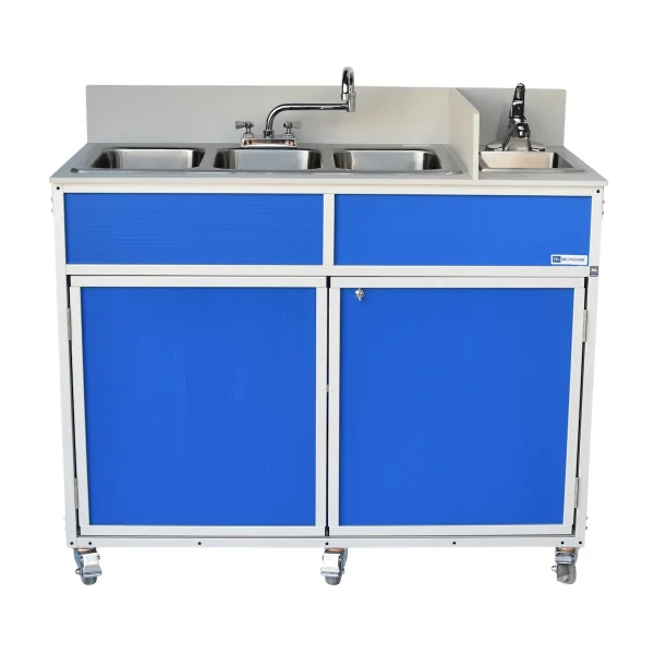 Portable Four Basin Handwashing Sink NS-004 - Optimized Blue Portable Four Basin Handwashing Sink NS-004 - Optimized Blue