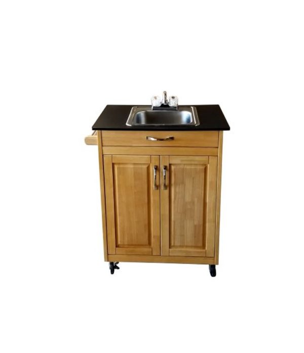 PSW-009S: Single Basin Portable Sink – Wood Cabinet