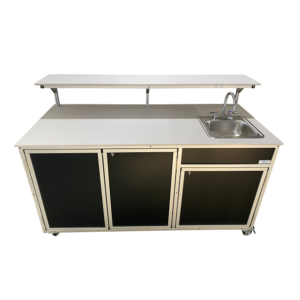 FSC-002: Food Service Cart With Serving Shelf And Portable Self Contained Sink