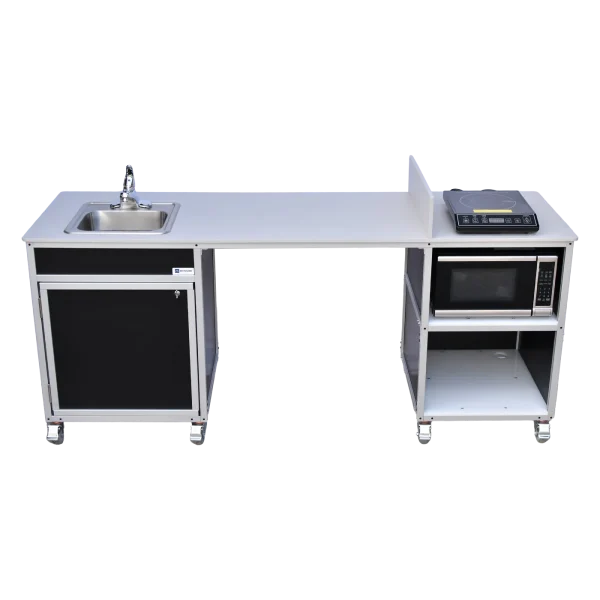 Monsam-PK-2020-Black-front Monsam wheelchair accessible portable kitchen with hot water sink