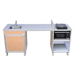 Monsam wheelchair accessible portable kitchen with hot water sink