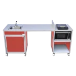 Monsam wheelchair accessible portable kitchen with hot water sink