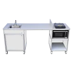 Monsam wheelchair accessible portable kitchen with hot water sink