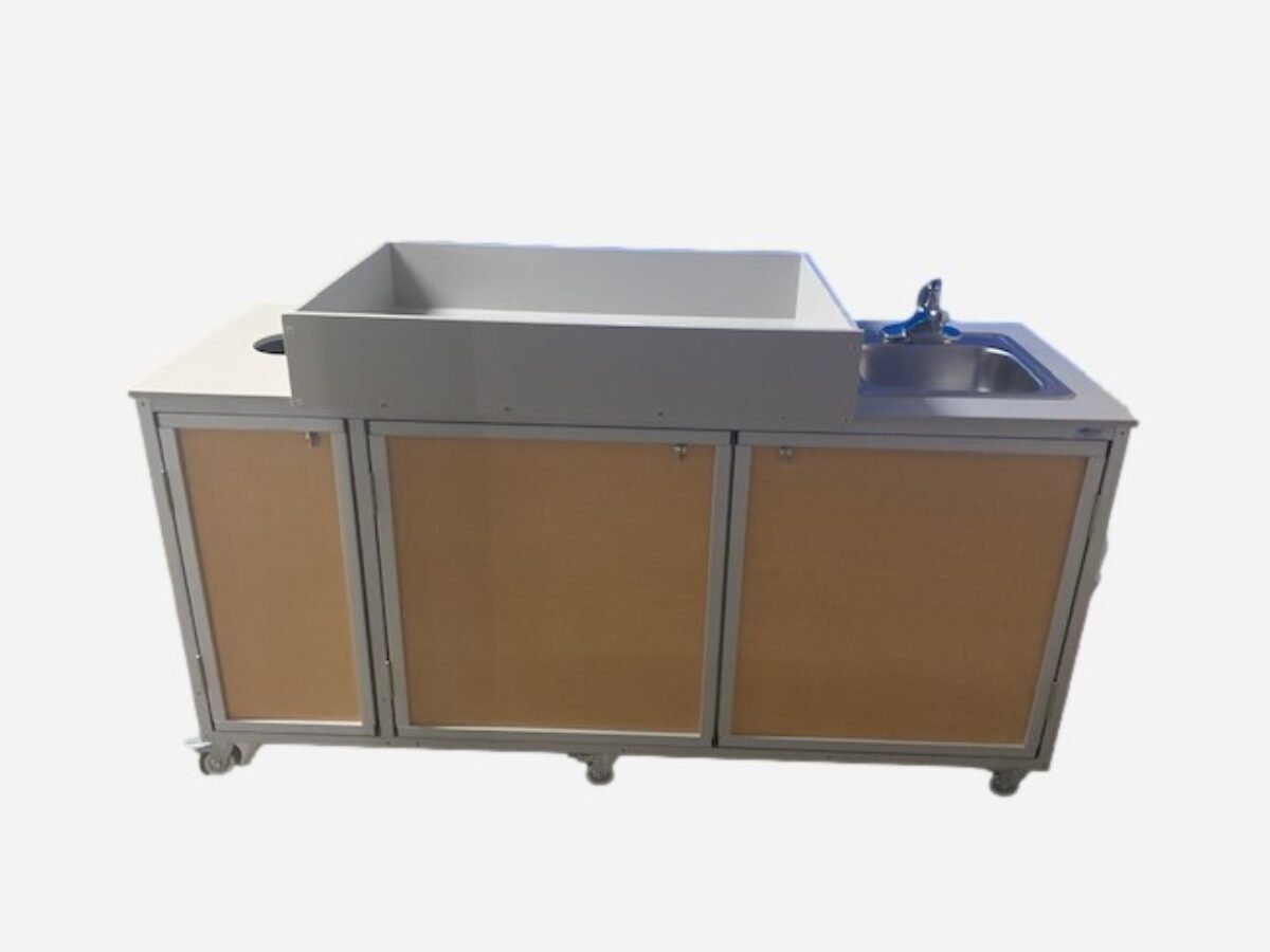 changing table with portable sink