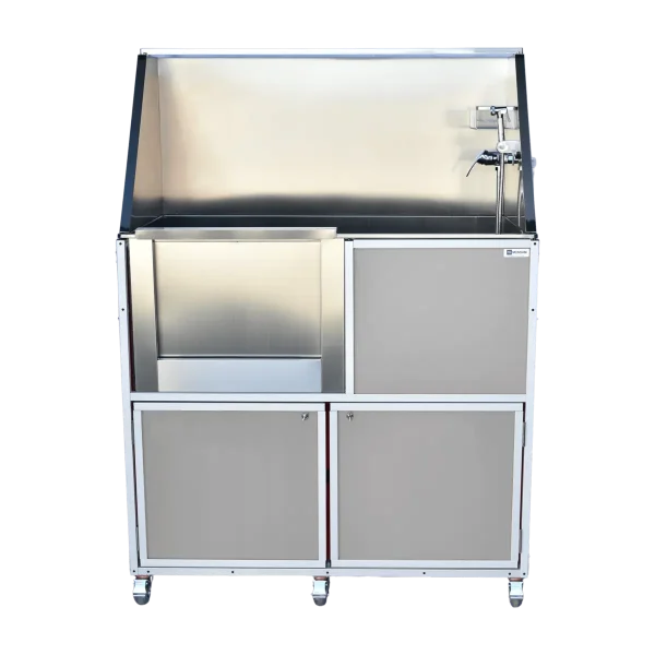 Monsam-PDWS-02-Large-Gray PDWS-02: Portable BIG Dog Washing Station with Sprayer in Gray