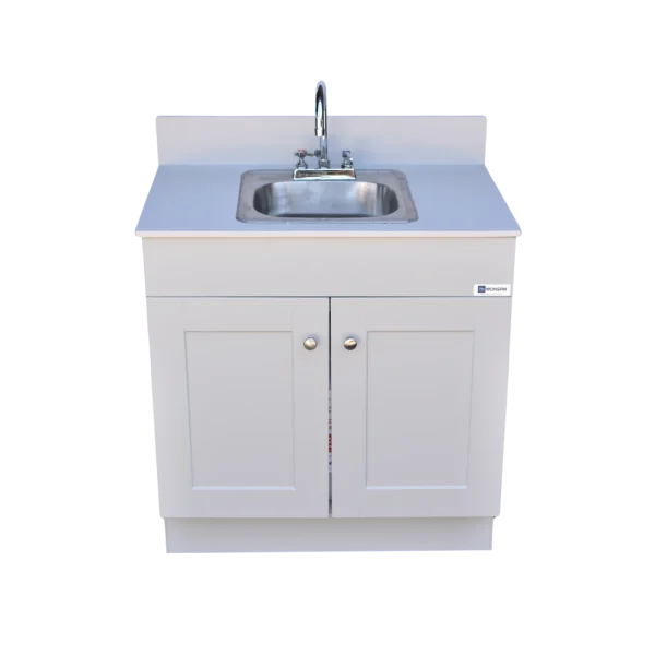 PSW-007M-Gray-Gray-top-no-wheels PSW-007M Single Basin Self Contained Sink with no wheels GRAY Wood Cabinet