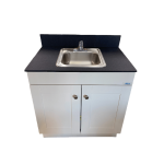 PSW-007M-W: Single Basin Self Contained Sink – WHITE Wood Cabinet