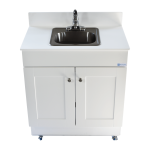 Portable wood spa sink in white