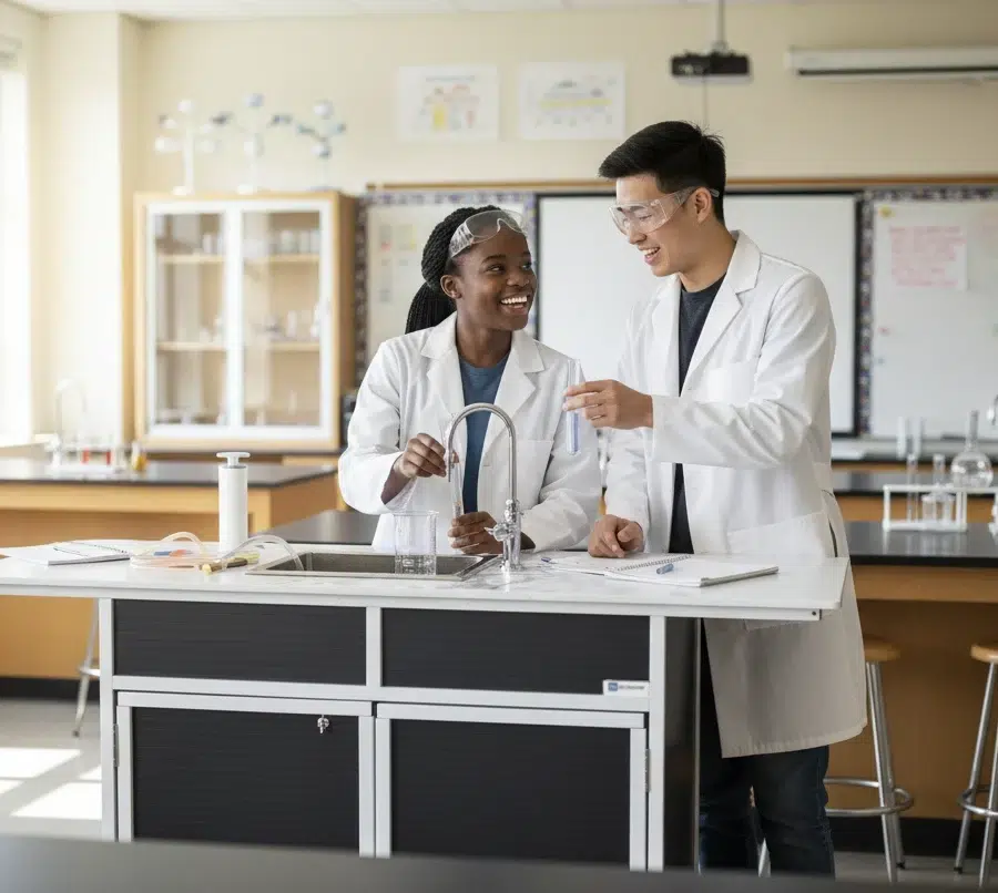 Portable science lab in a classroom