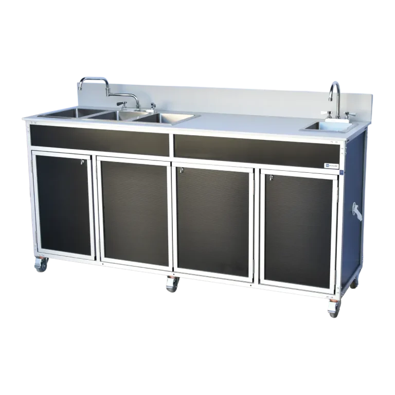 NS-004 Portable Commercial Sink with 4 basins in Black