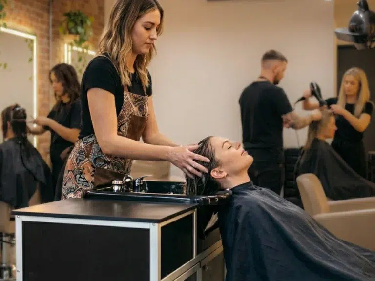 portable shampoo bowl in salon